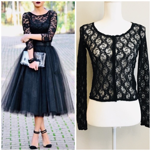 Ralph Lauren Black Lace Top - Picture 3 of 8